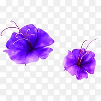 紫色艺术水墨花朵