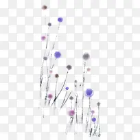 手绘紫色梦幻花朵