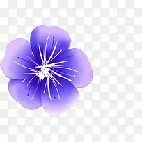 紫色卡通花卉