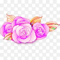 紫色手绘花朵植物手绘