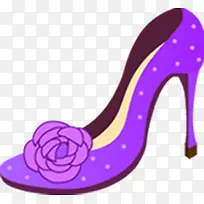 紫色花朵高跟鞋女鞋