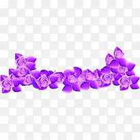 紫色花朵叶子边框素材
