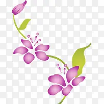 紫色卡通可爱花朵植物