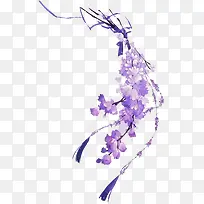 紫色唯美手绘花朵