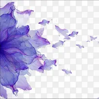 梦幻紫色花朵透明背景