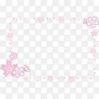 紫色卡通花朵春天边框