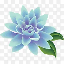 蓝紫色手绘夏季花朵装饰