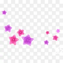 手绘粉紫色星星花朵