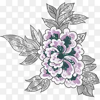 手绘紫色花朵植物创意