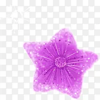 紫色梦幻手绘星星花朵