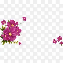紫色手绘花朵植物花卉