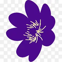 紫色花卉插画展板