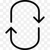 箭头的曲线形成一个椭圆形图标