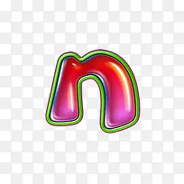 渐变红圆字母n