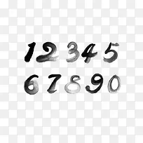 黑色水墨阿拉伯数字