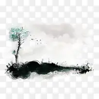 水墨风景背景