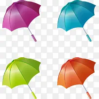 矢量彩色卡通雨伞