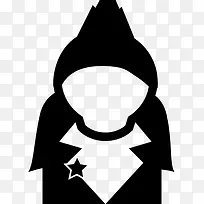 女性用户头像与冬帽图标