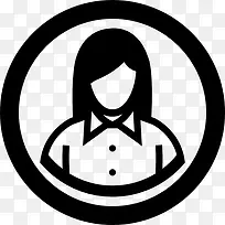 女性用户在一个圆圈图标