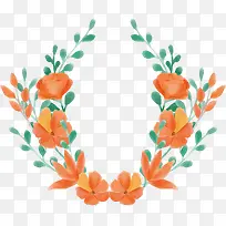 橘色花朵花环