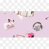 化妆品海报粉色梦幻