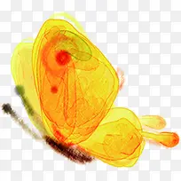 黄色手绘水彩春季蝴蝶