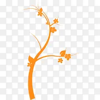 橙黄色效果海报树枝