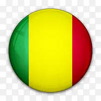 国旗马里对世界标志图标
