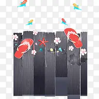 水边木板矢量图