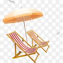 沙滩椅遮阳伞素材