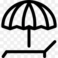 太阳伞和躺椅图标
