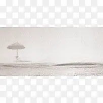 灰色沙漠上的遮阳伞海报背景