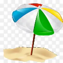 海滩日光浴遮阳伞图标