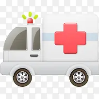 红色医院标签汽车