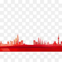 城市红色剪影