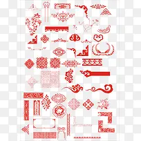 中国风红色剪纸标签