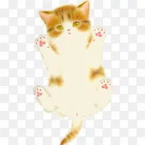 水彩手绘猫咪图案