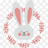 卡通小兔花环