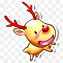 扁平风格质感梅花鹿
