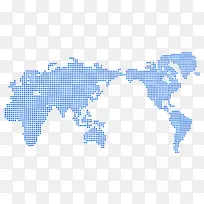 蓝色现代波点世界地图