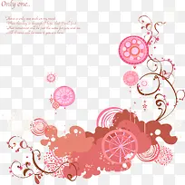 粉色浪漫花纹卡片背景素材