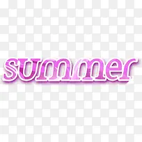 summer粉色白边扁平字体