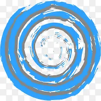 矢量手绘蓝色圆圈