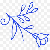 蓝色简约设计花朵简单