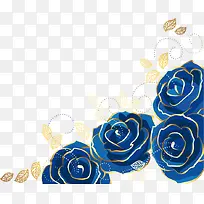 效果海报植物蓝色花朵设计