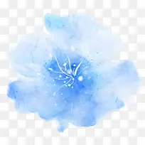 唯美蓝色梦幻水彩花朵