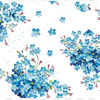 水彩蓝色花朵海报