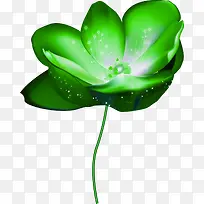 绿色手绘荷花医疗
