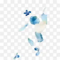 蓝色高清漂浮花朵