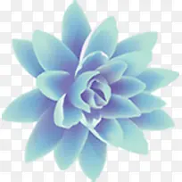 植物花朵卡通蓝色效果